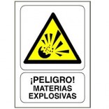 Señal adhesiva de 110x70mm - Peligro materias explosivas (50 unidades)